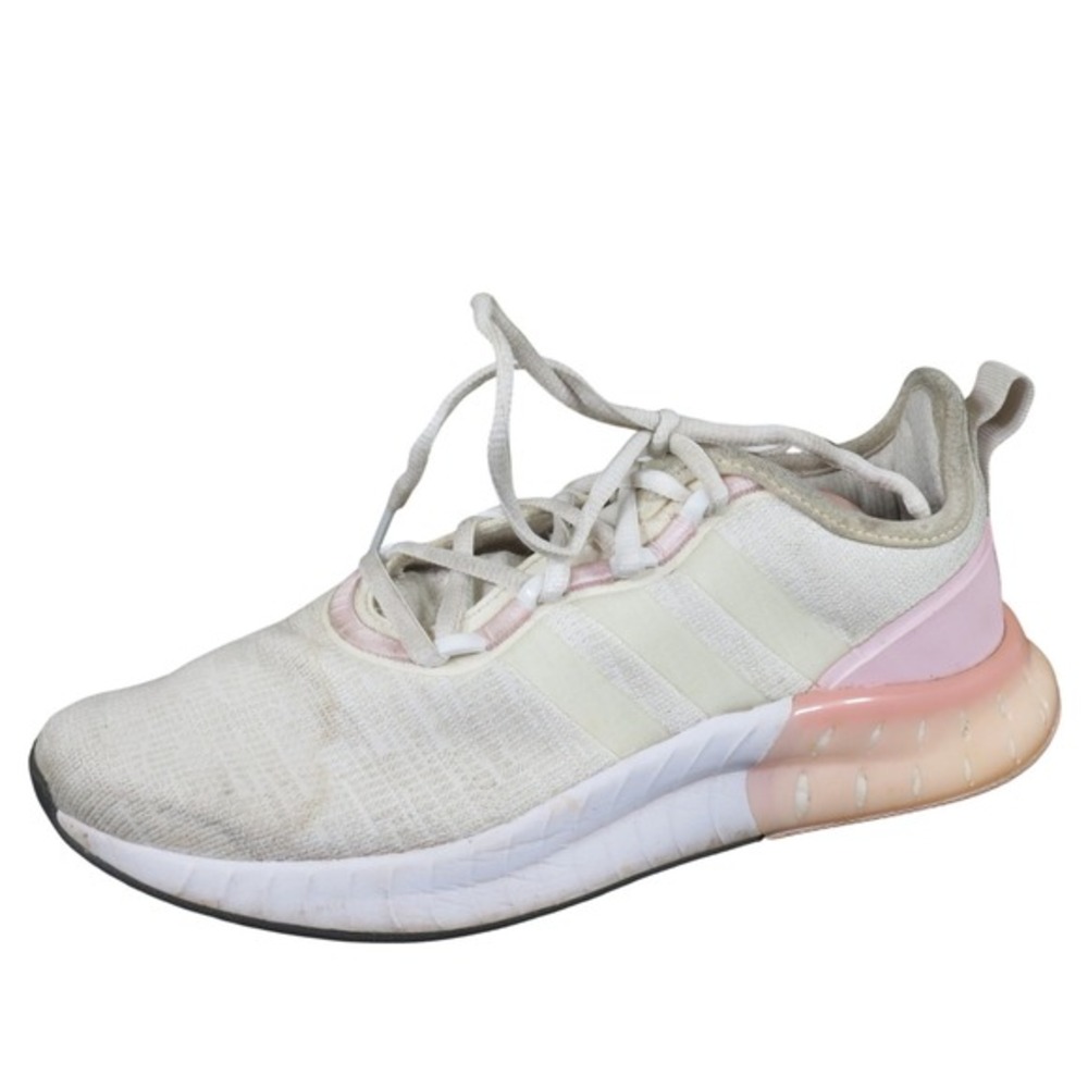 Adidas Kaptir Womens 8 White‎ Clear Pink Mesh Running Sneakers Comfort Sport